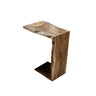 Alderwyn Sculpted Solid Wood Sofa Arm Table Natural Oak - Timberustic Sofa Arm Table