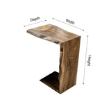 Alderwyn Sculpted Solid Wood Sofa Arm Table - Timberustic Sofa Arm Table