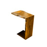 Alderwyn Sculpted Solid Wood Sofa Arm Table Teak - Timberustic Sofa Arm Table