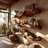 Altara Sculpted Solid Wood Floating Shelf SPA593958 - Timberustic Floating Shelf