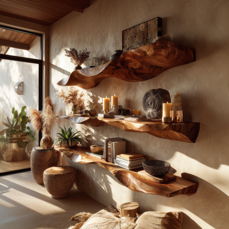 Altara Sculpted Solid Wood Floating Shelf SPA593958 - Timberustic Floating Shelf