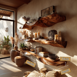 Altara Sculpted Solid Wood Floating Shelf SPA593958 - Timberustic Floating Shelf