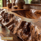 Alveric Sculpted Live Edge Solid Wood Floating Bathroom Vanity with Integrated Sink SPA365248 - Timberustic Floating Bathroom Vanity with Integrated Sink