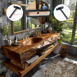Alverin Live Edge Solid Wood Floating Bathroom Vanity with Integrated Sink SPA365012 - Timberustic Floating Bathroom Vanity with Integrated Sink