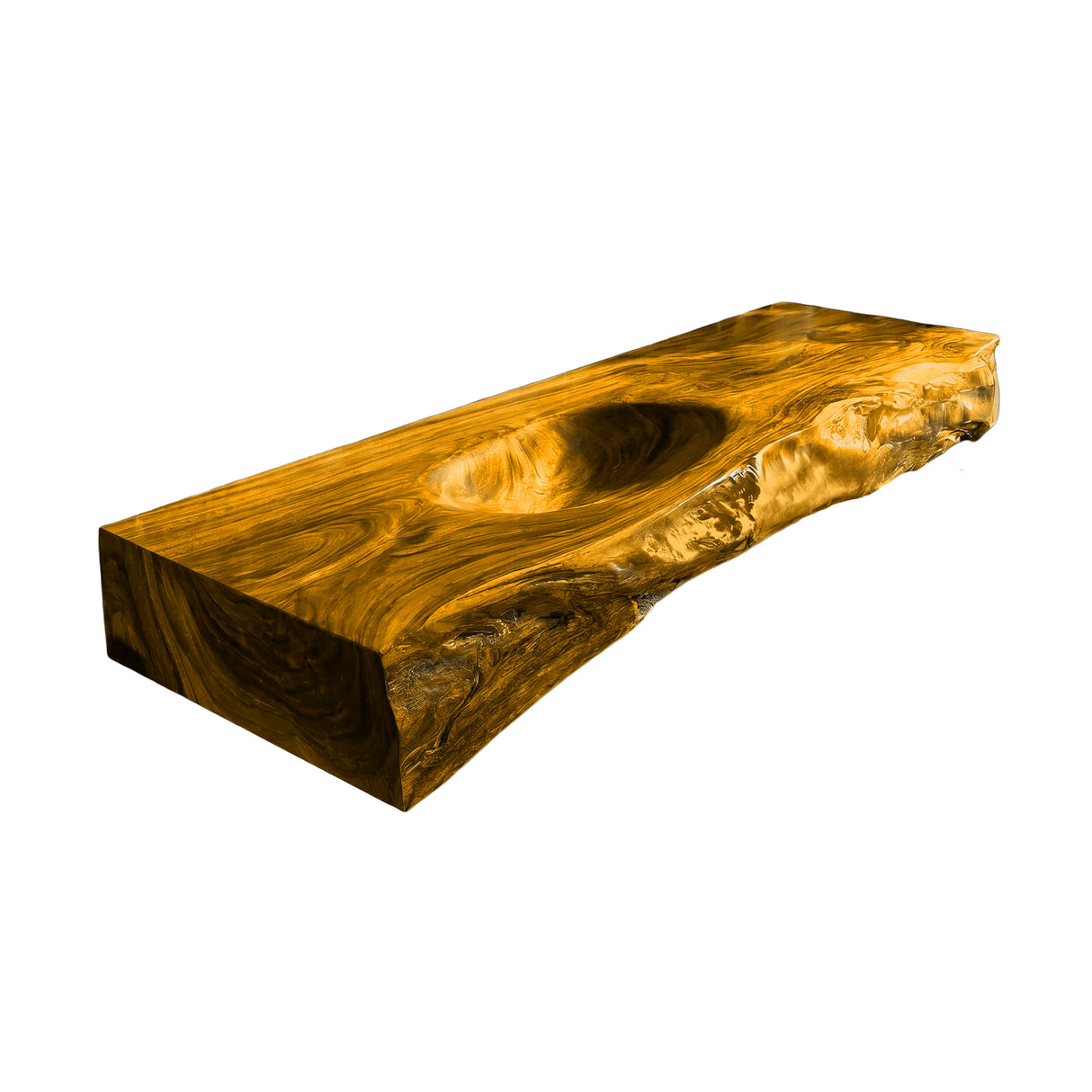 Alverin Live Edge Solid Wood Floating Bathroom Vanity with Integrated Sink Teak - Timberustic Floating Bathroom Vanity with Integrated Sink