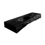 Alverin Live Edge Solid Wood Floating Bathroom Vanity with Integrated Sink Black - Timberustic Floating Bathroom Vanity with Integrated Sink