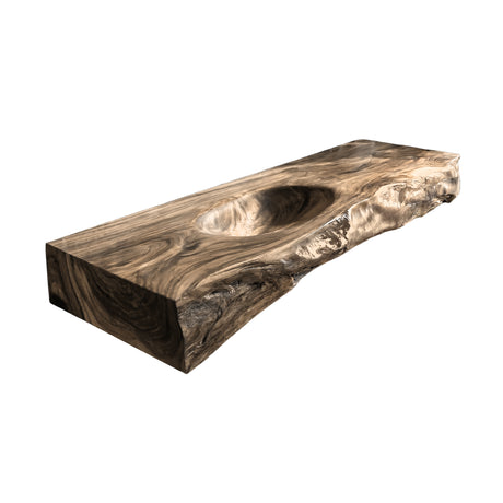 Alverin Live Edge Solid Wood Floating Bathroom Vanity with Integrated Sink Natural Oak - Timberustic Floating Bathroom Vanity with Integrated Sink