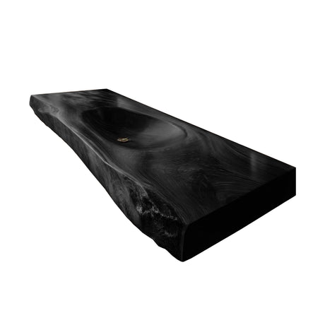 Alveris Live Edge Solid Wood Floating Bathroom Vanity with Integrated Sink Black - Timberustic Floating Bathroom Vanity with Integrated Sink