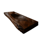 Alveris Live Edge Solid Wood Floating Bathroom Vanity with Integrated Sink