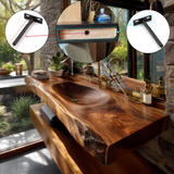 Alveris Live Edge Solid Wood Floating Bathroom Vanity with Integrated Sink SPA642310 - Timberustic Floating Bathroom Vanity with Integrated Sink