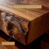 Alveris Live Edge Solid Wood Floating Bathroom Vanity with Integrated Sink SPA642310 - Timberustic Floating Bathroom Vanity with Integrated Sink