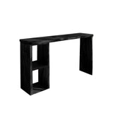 Alvero Live Edge Solid Wood Bar Table with Storage Black - Timberustic Bar Table with Storage