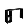 Alvero Live Edge Solid Wood Bar Table with Storage Black - Timberustic Bar Table with Storage