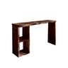 Alvero Live Edge Solid Wood Bar Table with Storage Dark Walnut - Timberustic Bar Table with Storage