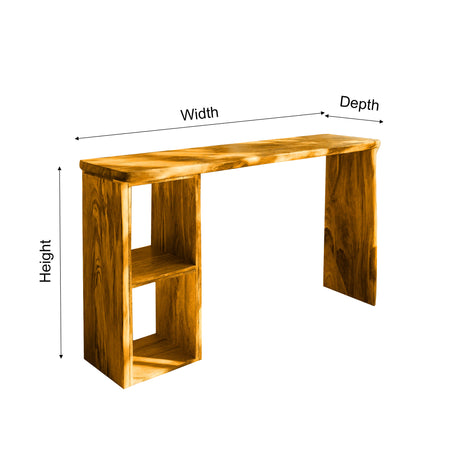 Alvero Live Edge Solid Wood Bar Table with Storage - Timberustic Bar Table with Storage