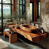 Alveron Live Edge Solid Wood Floating Bathroom Vanity SPA601905 - Timberustic Floating Bathroom Vanity