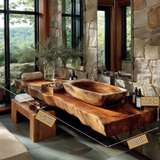Alveron Live Edge Solid Wood Floating Bathroom Vanity SPA601905 - Timberustic Floating Bathroom Vanity