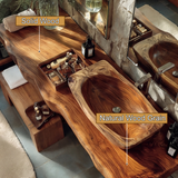 Alveron Live Edge Solid Wood Floating Bathroom Vanity SPA601905 - Timberustic Floating Bathroom Vanity