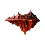 Alverra Sculpted Solid Wood Mountain Floating Shelf Mahogany - Timberustic Floating Shelf
