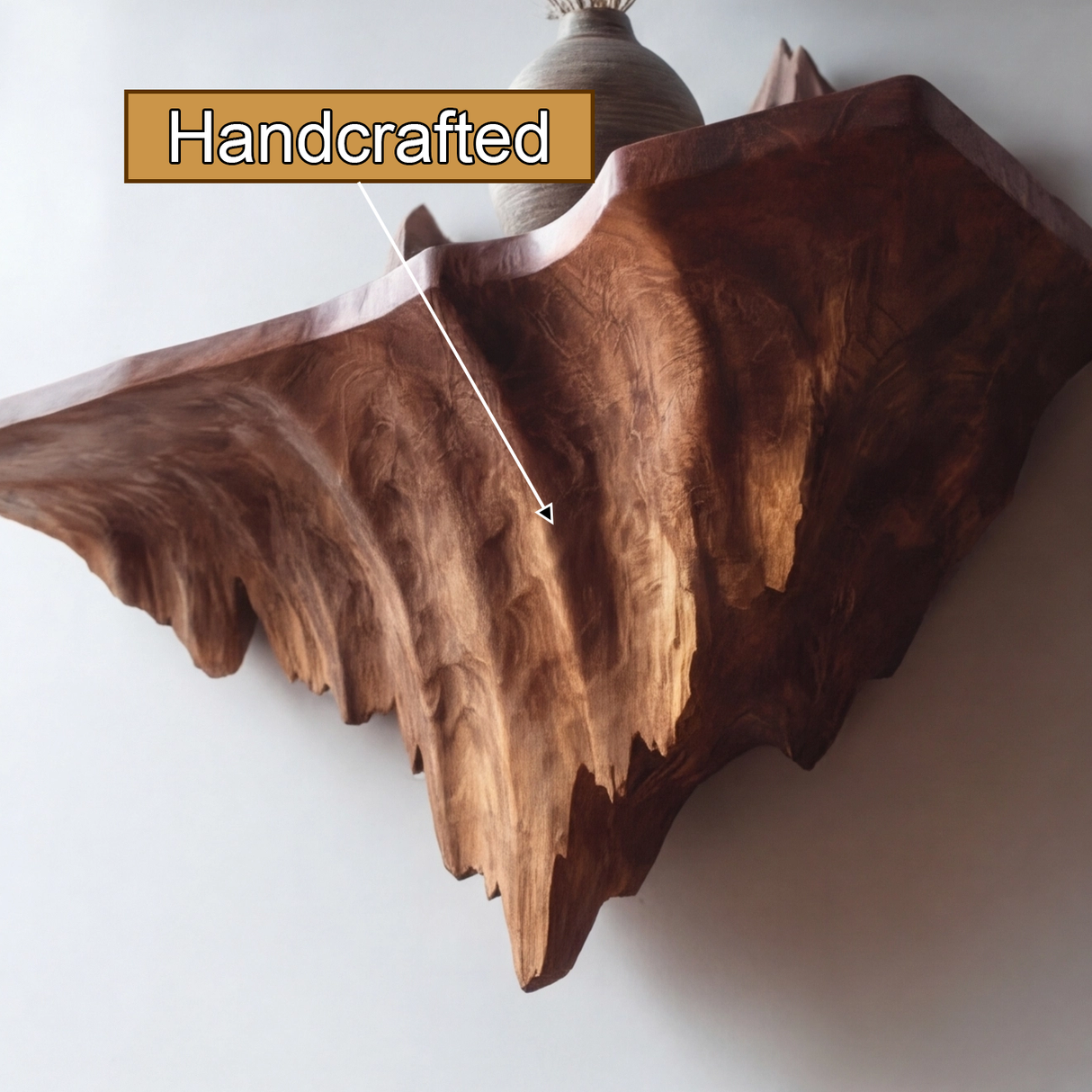 Alverra Sculpted Solid Wood Mountain Floating Shelf - Timberustic Floating Shelf