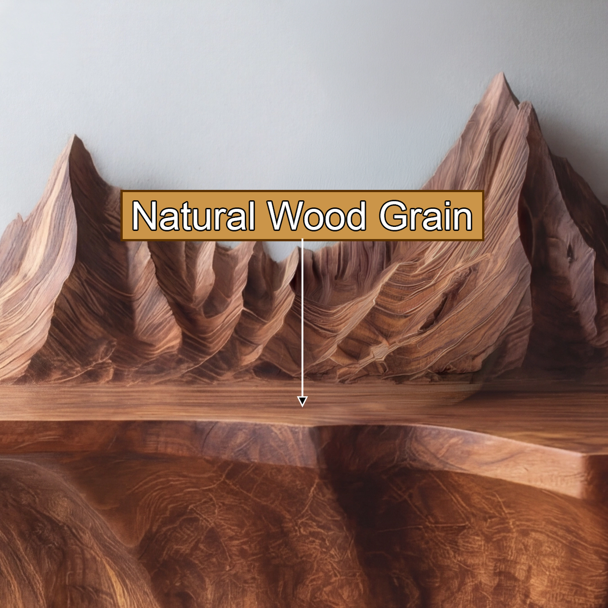 Alverra Sculpted Solid Wood Mountain Floating Shelf - Timberustic Floating Shelf