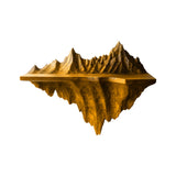 Alverra Sculpted Solid Wood Mountain Floating Shelf Teak - Timberustic Floating Shelf