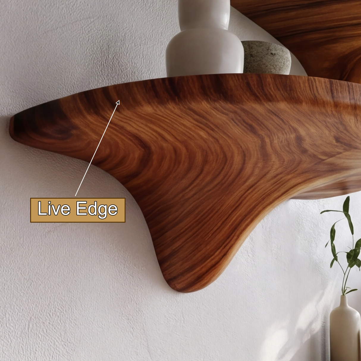 Alvora Mushroom Solid Wood Floating Shelf SPA248569 - Timberustic Floating Shelf