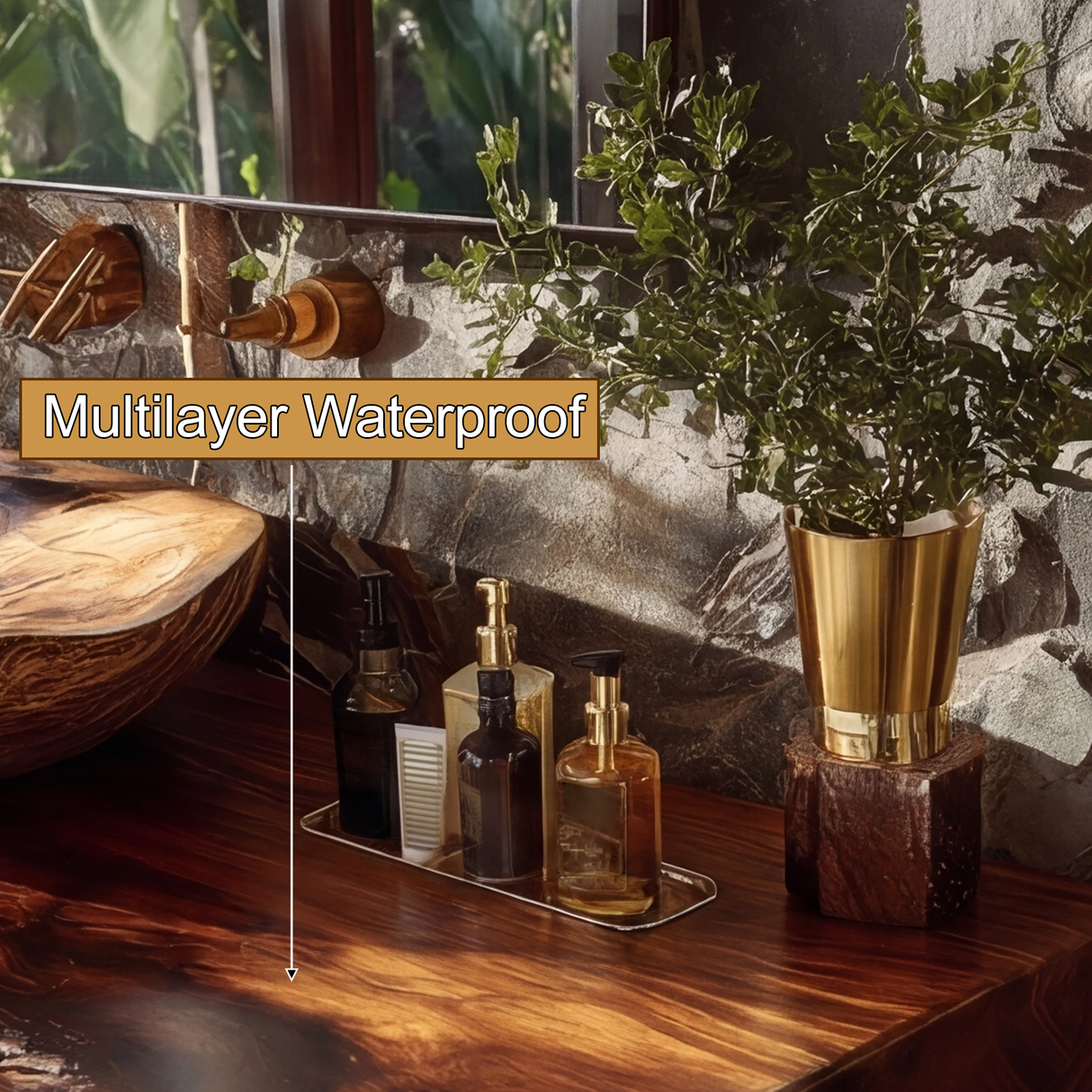 Alvoria Live Edge Solid Wood Floating Bathroom Vanity SPA563429 - Timberustic Floating Bathroom Vanity