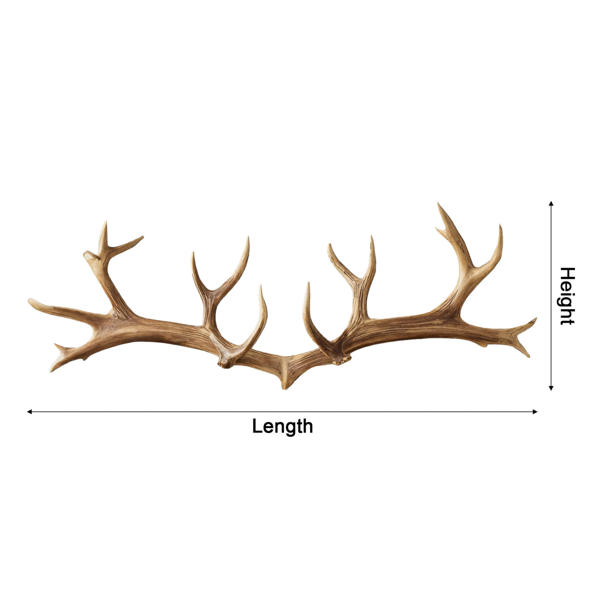 Antura Rustic Antler-Inspired Solid Wood Hook Rack