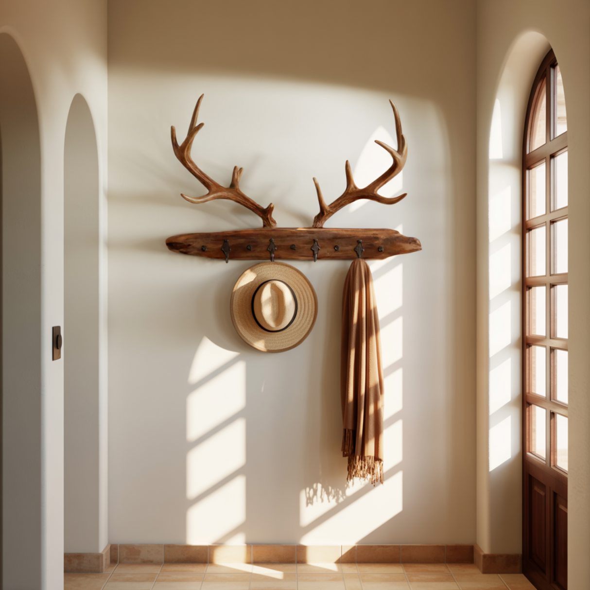 Antura Rustic Branchline Solid Wood Hook Rack