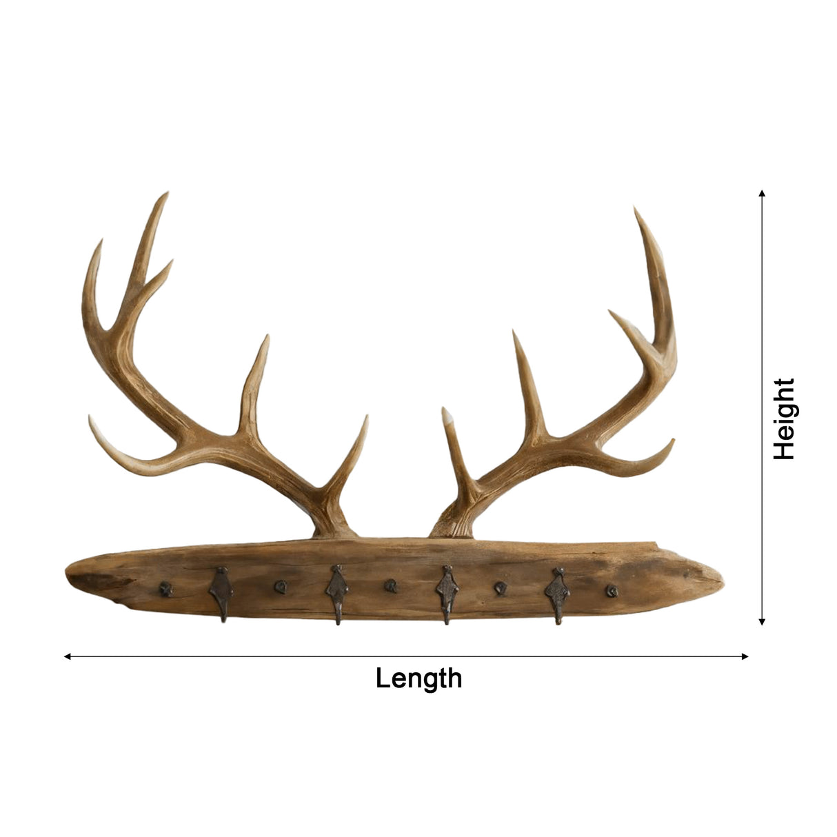 Antura Rustic Branchline Solid Wood Hook Rack