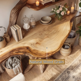 Arbelle Sculpted Solid Wood Console Table with Shelves - Timberustic Console Table with Shelves