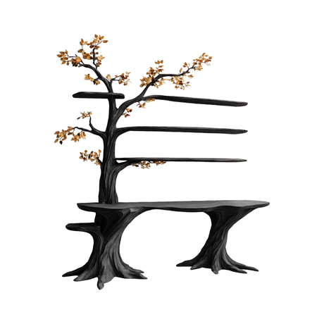 Arbelle Solid Wood Console Table with Shelves Black - Timberustic Console Table with Shelves
