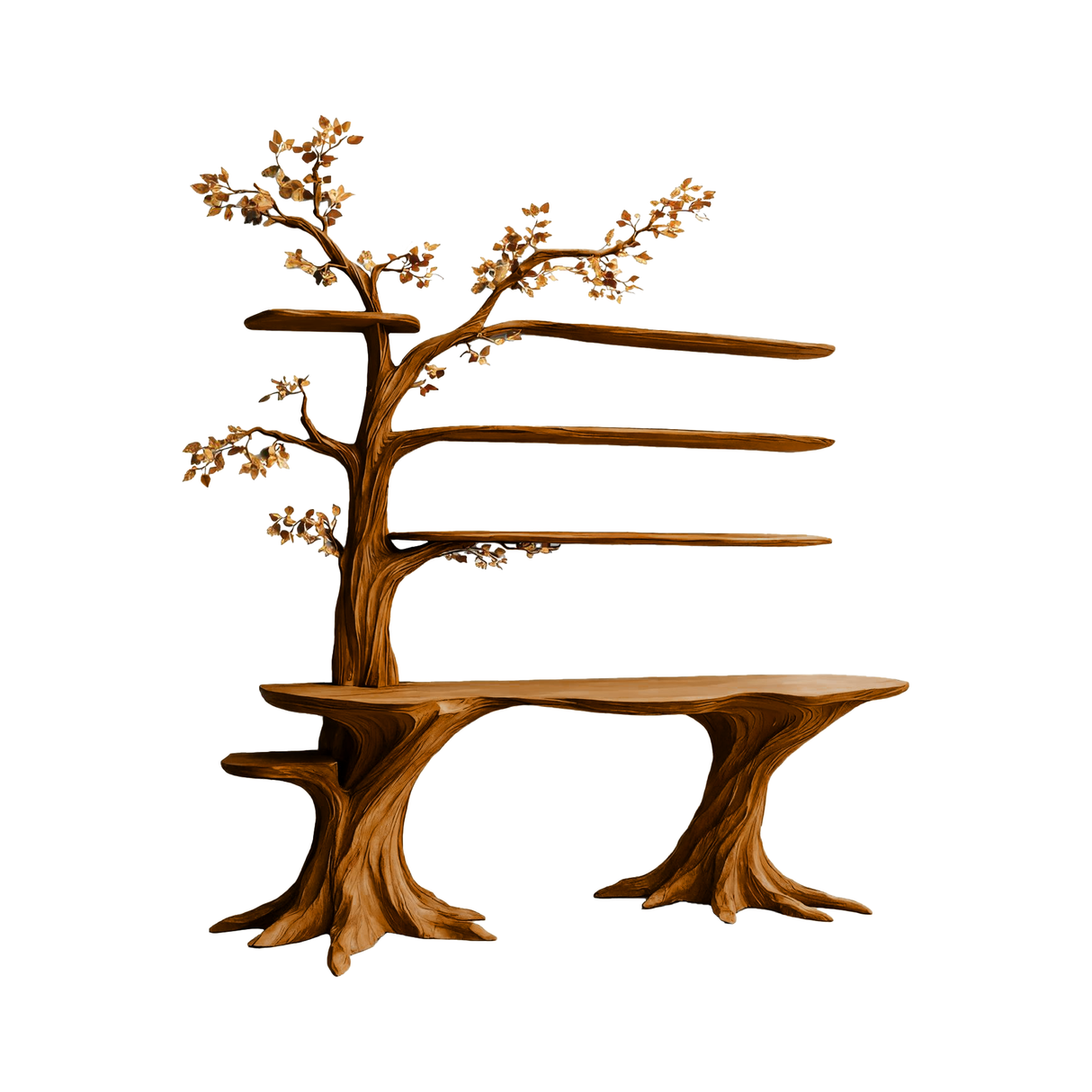 Arbelle Solid Wood Console Table with Shelves Brown - Timberustic Console Table with Shelves