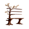 Arbelle Solid Wood Console Table with Shelves Dark Walnut - Timberustic Console Table with Shelves