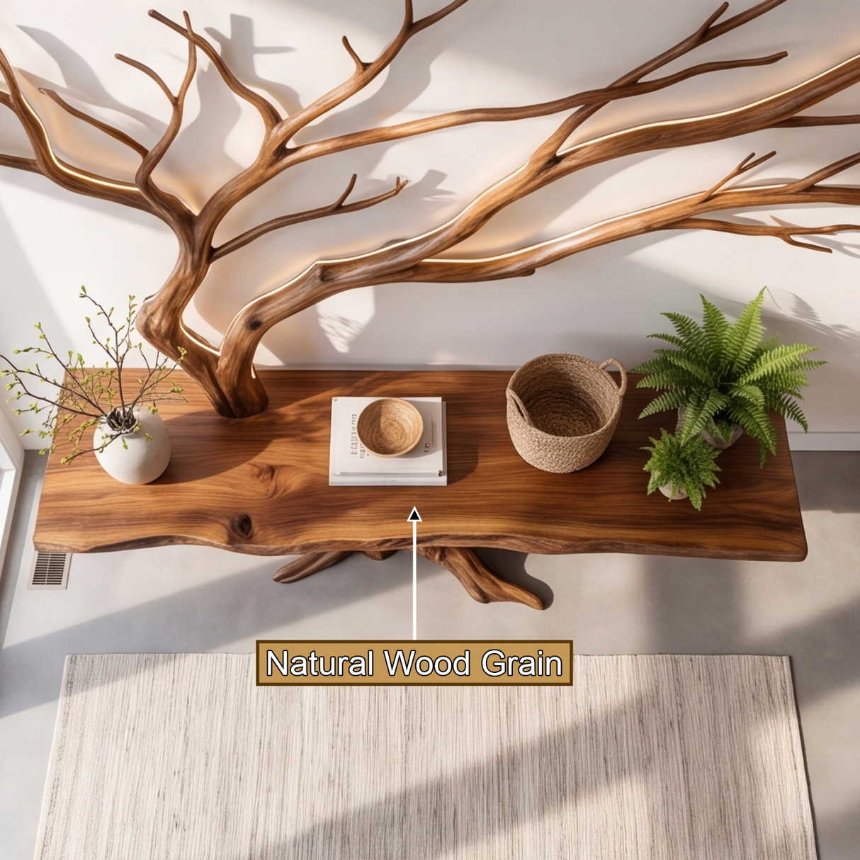 Arboraith Sculpted Solid Wood Console Table SPA938511