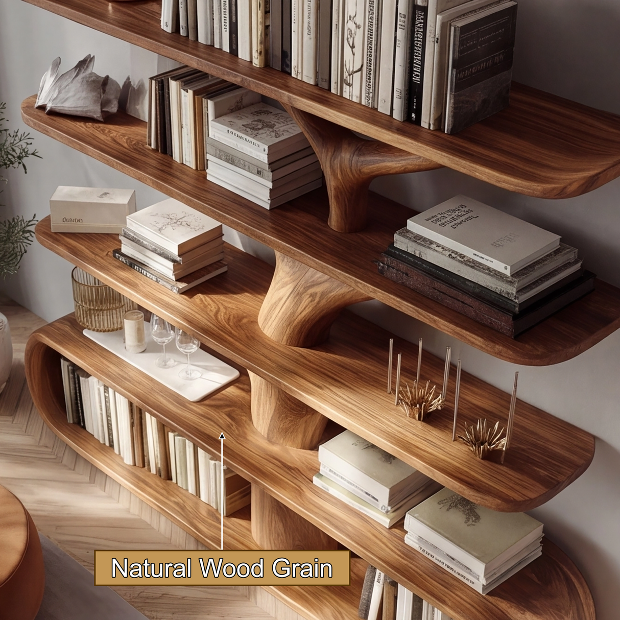 Arborcrest Handcrafted Solid Wood Tree Bookshelf - Timberustic Tree Bookshelf