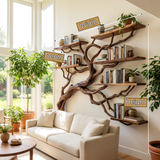 Arbordrift Handcrafted Solid Wood Tree Bookshelf