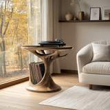Arborea Treeform Sculpted Solid Wood Record Player Stand