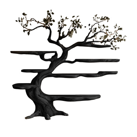 Arborealis Sculpted Solid Wood Tree Bookshelf Black - Timberustic Tree Bookshelf