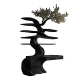 Arborell Organic Modern Tree Bookshelf with Drawers Black - Timberustic Tree Bookshelf