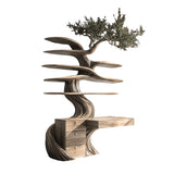 Arborell Organic Modern Tree Bookshelf with Drawers Natural Oak - Timberustic Tree Bookshelf