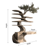 Arborell Organic Modern Tree Bookshelf with Drawers - Timberustic Tree Bookshelf
