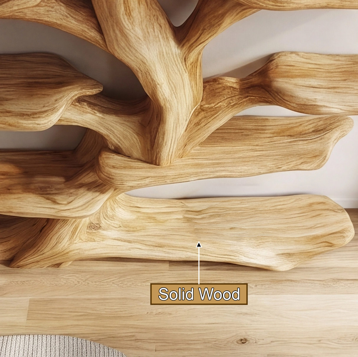 Arborelle Sculpted Solid Wood Tree Bookshelf - Timberustic Tree Bookshelf