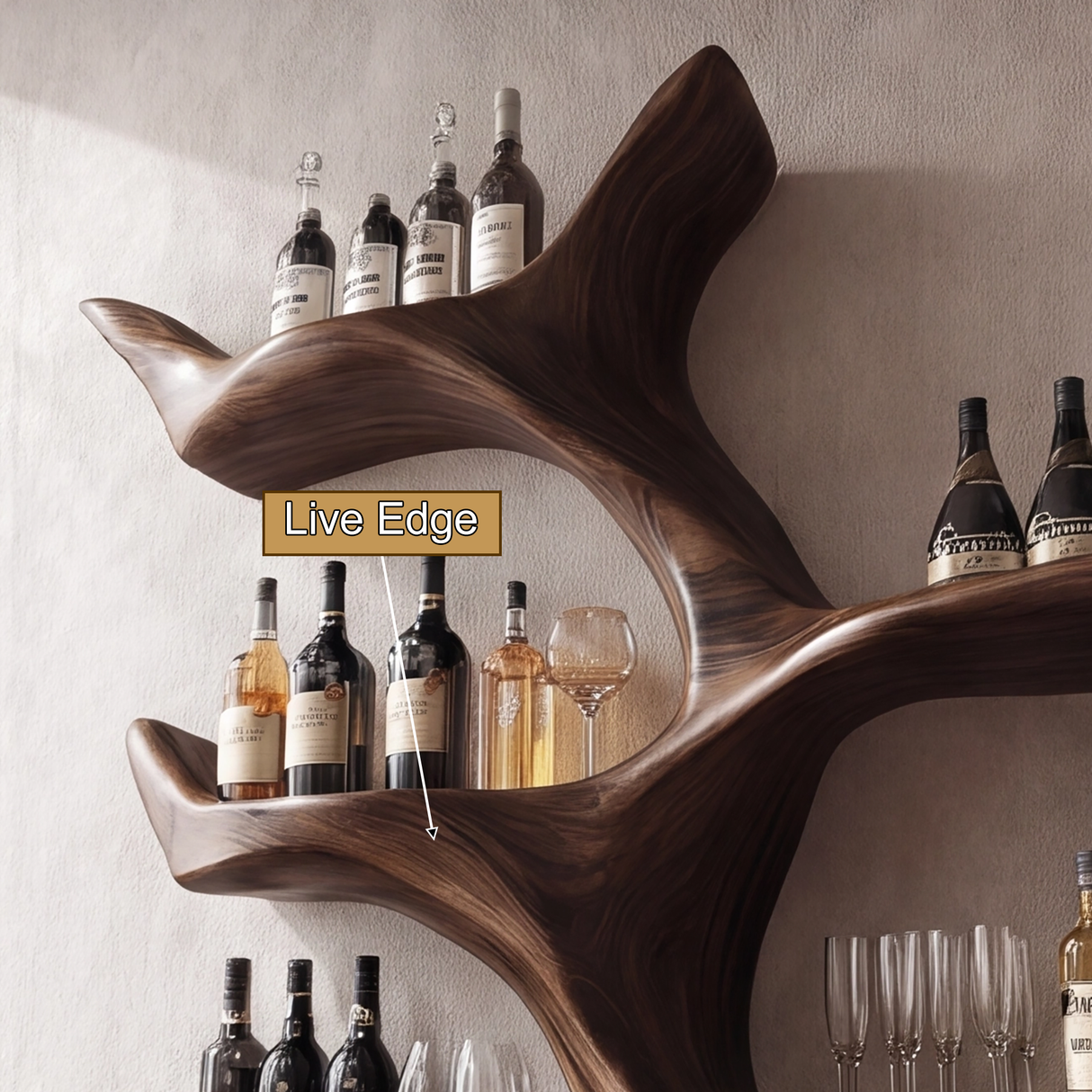 Arborelle Sculptural Tree Wine Rack - Timberustic Tree Wine Rack