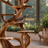 Arborellis Handcrafted Tree Branch Parrot Stand SPA935668 - Timberustic Tree Branch Parrot Stand