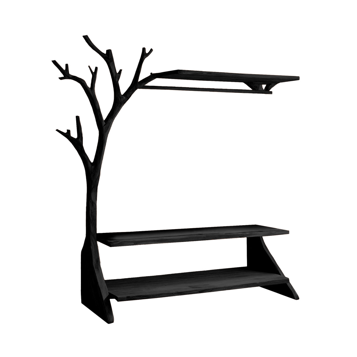 Arboren Branch Solid Wood Entryway Organizer Black - Timberustic Entryway Organizer
