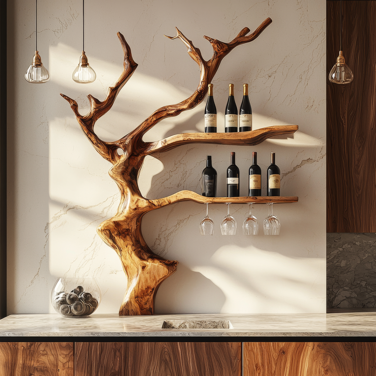 Arboreon Handcrafted Solid Wood Tree Wine Rack