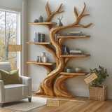 Arboreth Sculpted Solid Wood Tree Bookshelf - Timberustic Tree Bookshelf