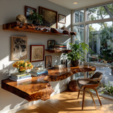 Arborex Live Edge Solid Wood Floating Desk - Timberustic Floating Desk